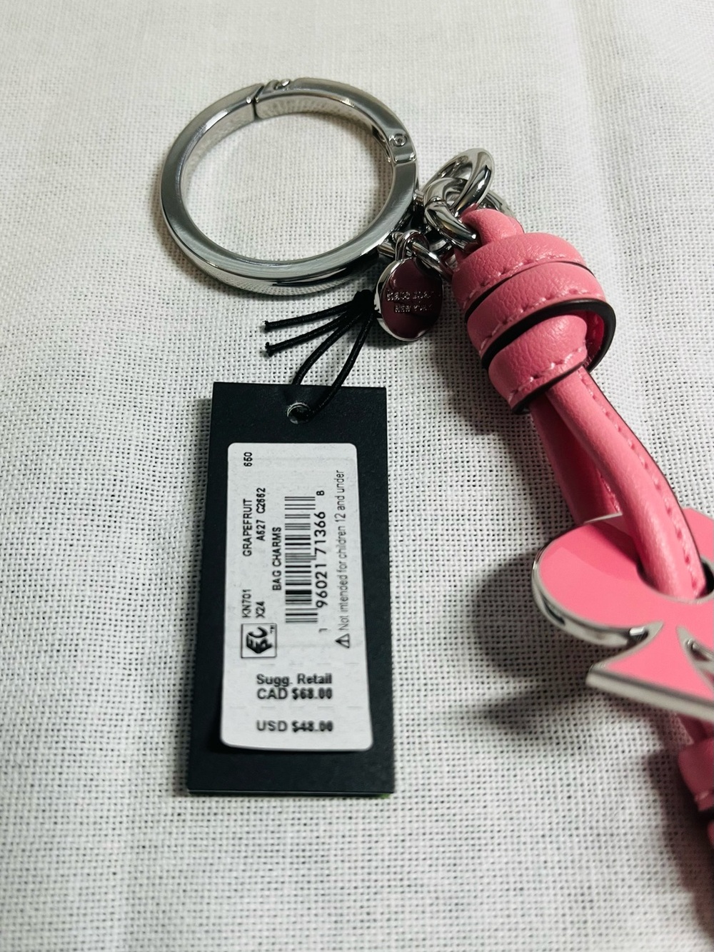 Kate Spade New York Pink Leather Keychain/Bag Charm Tassel - Picture 3 of 4